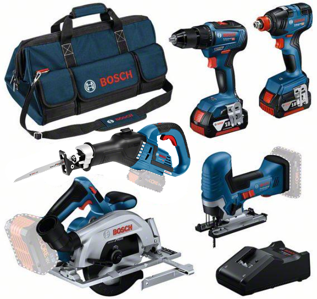 Bosch Blauw | Combopack | 5 machines | 18V | 3 x 5.0Ah + snellader