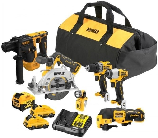 DeWalt DCK611P1D2-QW | 12V XR Brushless 6-tool kit (DCD701+DCF801+DCS512+DCH072+DCS353+DCL510)