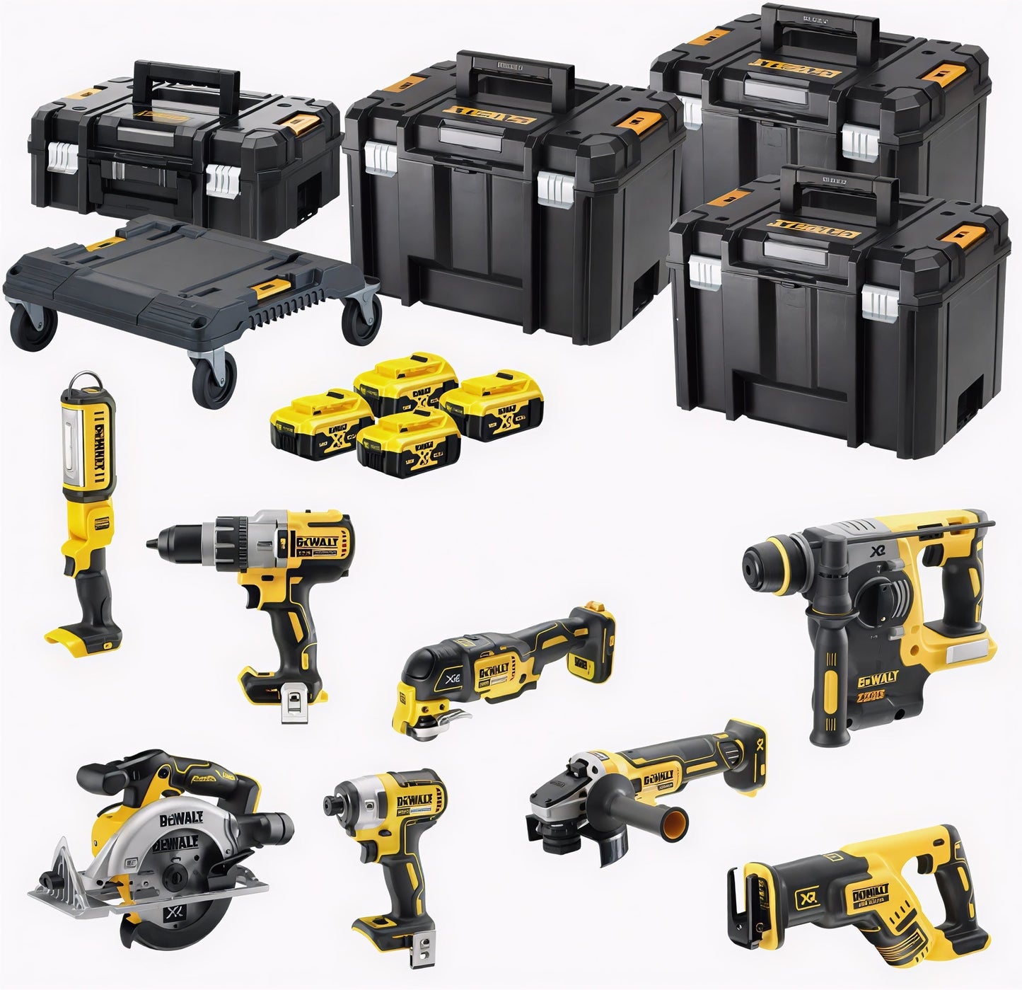 DeWalt DCK853P4T 8-Piece Value Set | 4x 18V 5.0Ah in T-Stak Cases