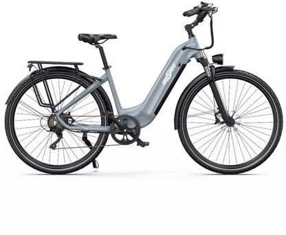 ONESPORT Electric Bike OT05PRO - 810Wh Removable Battery - 140 km Range - 28 Inch Wheels - Shimano 7 Gears - Hydraulic Disc Brakes - Aluminum Frame - LCD Display & APP - Electric City Bike - Gray-Blue Regular Price