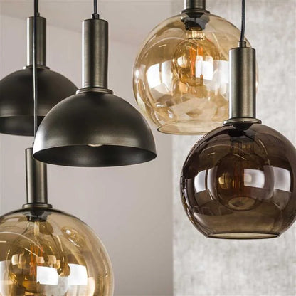 Clemenza 7-Light Hanging Lamp Brown/Amber