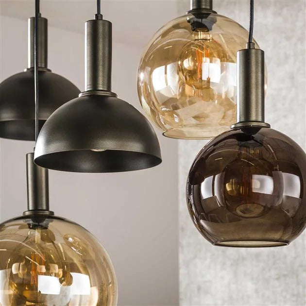 Clemenza 7-Light Pendant Lamp Brown/Amber