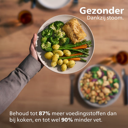 5000 Series Dual Basket Airfryer - NA551/00 - Steam Function - Dual Basket - 9L - For Up to 6 People