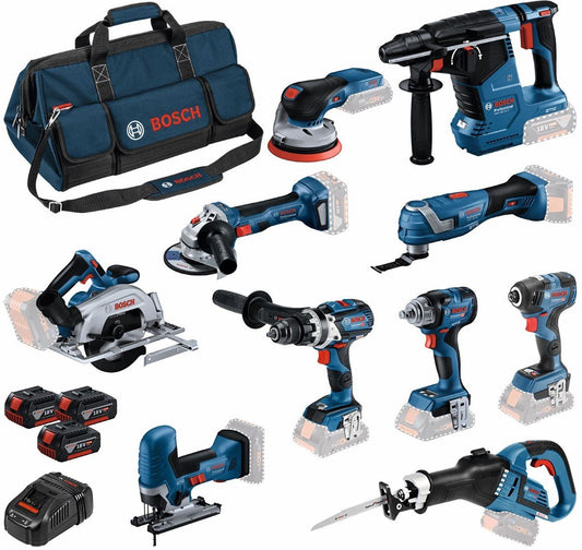 Bosch Blauw 10 Toolkit 18V | Combopack 3 x 5.0Ah + lader