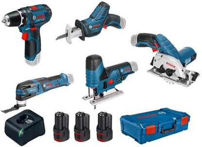 Bosch Blauw 5 TOOLKIT GSR 12V-15 + GST 12V-70 + GOP 12V-28 + GKS 12V-26 + GSA 12V-14