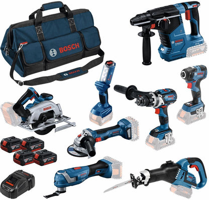 Bosch Blue 8 Toolkit 18V | Combopack 4 x 5.0Ah + charger