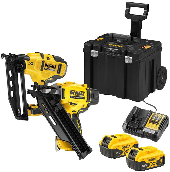 DeWalt DCK246P2T-QW Cordless Finish Nailer DCN660 and Construction Nailer DCN930 | 18v 5.0Ah in Mobile Storage Case