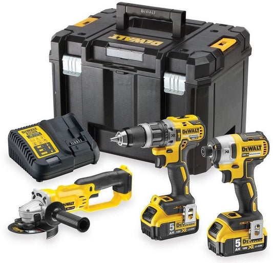 DeWalt DCK383P2T-QW | 18V XR Combiset | DCD796 + DCF887 + DCG412 | 2 x 5.0Ah battery and multi-charger