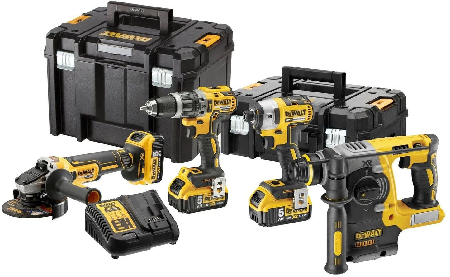 DeWalt DCK422P3T accu set | DCD796 + DCF887 + DCG405 en DCH273 in T-Stak koffers | 18v 5.0Ah Li-ion