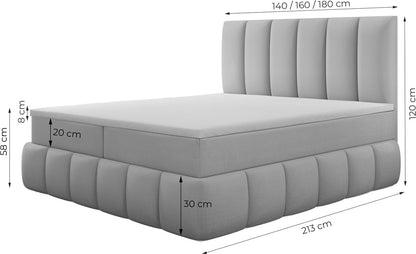 Meuba Home - Bali Boxspring - Cremona Stof - Met topper 8cm