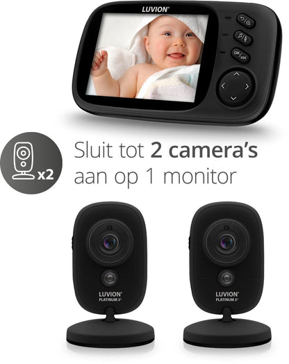 Platinum 3+ Black – Baby Monitor with Camera – Expandable to 2 Baby Cameras – Best Buy Consumers' Association September 2025 – Premium Baby Monitor