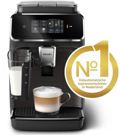 2300 Series – Fully Automatic Espresso Machine – LatteGo Milk System – 4 Different Drinks – Black – EP2334/10