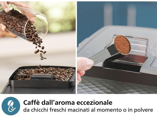 2300 Series – Fully Automatic Espresso Machine – LatteGo Milk System – 4 Different Drinks – Black – EP2334/10