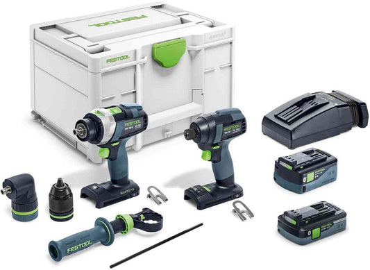 Festool Cordless Impact Screwdriver and Cordless Drill Set TID 18 5.0/4.0-Set TPC 18/4