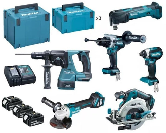 Makita DLX6114TJ | Combo Set | DHR243 + DTD153 + DGA513 + DHS680 + DHP486 + DTM51