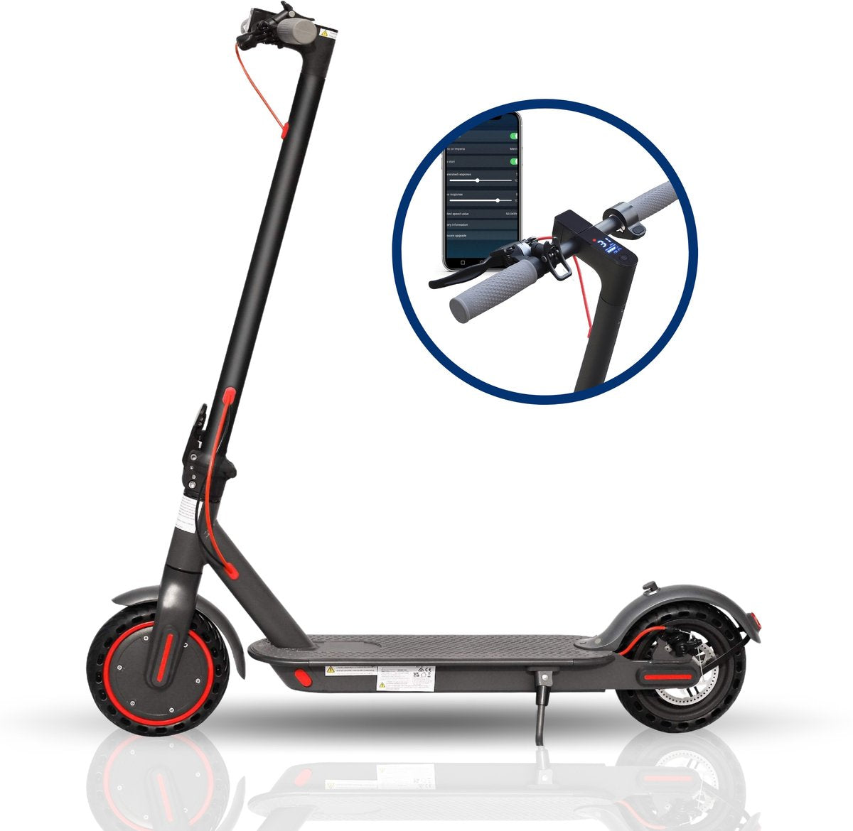 Kick&Move Electric Scooter - Anti-Puncture Tires - 31 km/h - App - LED Lighting - Cruise Control - Shock-Resistant Wheels - Anti-Theft Option