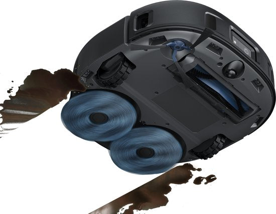 eufy Clean X10 Pro Omni Robotstofzuiger met Dweil Robotstofzuiger met 8000 Pa zuigkracht, tapijtherkenning, AI-obstakelvermijding, automatisch wassen en drogen van de dweil, en automatisch legen en bijvullen.