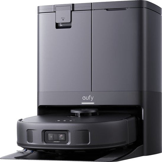 eufy Clean X10 Pro Omni Robotstofzuiger met Dweil Robotstofzuiger met 8000 Pa zuigkracht, tapijtherkenning, AI-obstakelvermijding, automatisch wassen en drogen van de dweil, en automatisch legen en bijvullen.